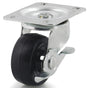 Dh Casters C-GD25HRSB Swivel Caster, 2-1/2 in Dia Wheel, 1-1/8 in W Wheel, Rubber Wheel, 200 lb