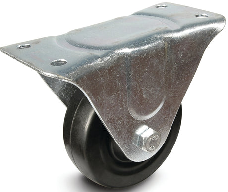 Dh Casters C-GD40RR Rigid Caster, 4 in Dia Wheel, 1-1/4 in W Wheel, Rubber Wheel, 200 lb