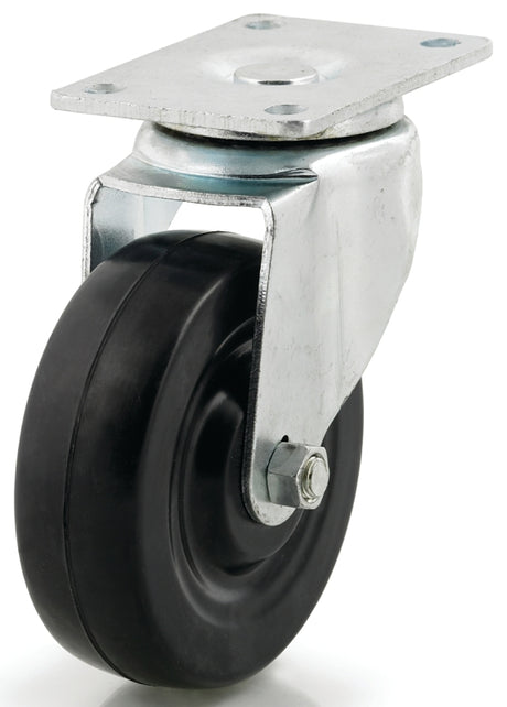 Dh Casters C-LM4P1RS Swivel Caster, 4 in Dia Wheel, 1-1/4 in W Wheel, Rubber Wheel, 265 lb