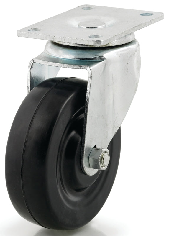 Dh Casters C-LM4P1RS Swivel Caster, 4 in Dia Wheel, 1-1/4 in W Wheel, Rubber Wheel, 265 lb