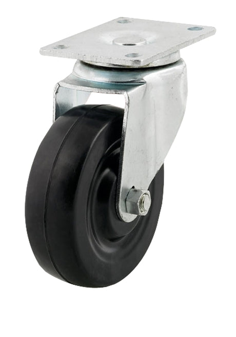 Dh Casters C-LM5P1RS Swivel Caster, 5 in Dia Wheel, 1-1/4 in W Wheel, Rubber Wheel, 300 lb