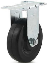 Dh Casters C-LM5P1RR Rigid Caster, 5 in Dia Wheel, 1-1/4 in W Wheel, Rubber Wheel, 300 lb