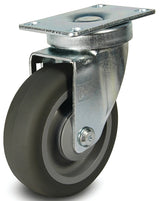 Dh Casters C-LM5P1TPSB Swivel Caster, 5 in Dia Wheel, 1-1/4 in W Wheel, Thermoplastic Rubber Wheel, Gray, 240 lb