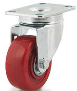 Dh Casters C-LM3P1PUS Swivel Caster, 3 in Dia Wheel, 1-1/4 in W Wheel, Polyurethane Wheel, Red, 240 lb