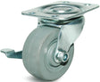 Dh Casters C-GD20MRSB Swivel Caster, 2 in Dia Wheel, 15/16 in W Wheel, Rubber Wheel, Gray, 125 lb