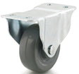 Dh Casters C-GD30MRR Rigid Caster, 3 in Dia Wheel, 1-1/4 in W Wheel, Rubber Wheel, Gray, 225 lb
