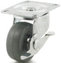 Dh Casters C-GD30MRSB Swivel Caster, 3 in Dia Wheel, 1-1/4 in W Wheel, Rubber Wheel, Gray, 225 lb