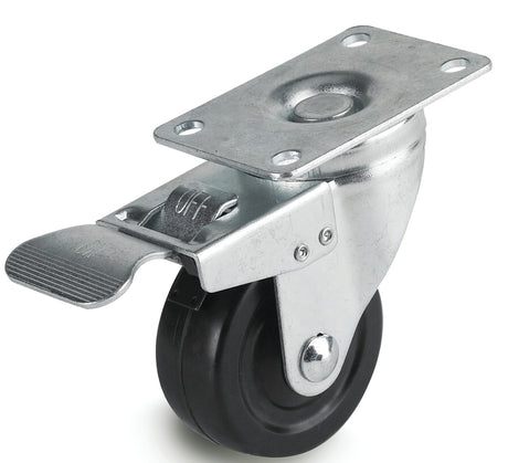 Dh Casters C-ML5P1RS Swivel Caster, 5 in Dia Wheel, 1-1/4 in W Wheel, Rubber Wheel, 300 lb