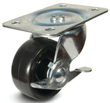 Dh Casters C-GD30PSB Swivel Caster, 3 in Dia Wheel, 1-1/4 in W Wheel, Plastic Wheel, 220 lb