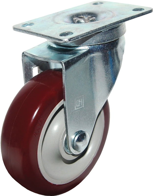 Dh Casters C-LM35P1DPBS Rigid Caster, 3-1/2 in Dia Wheel, Rubber Wheel, 100 to 150 lb