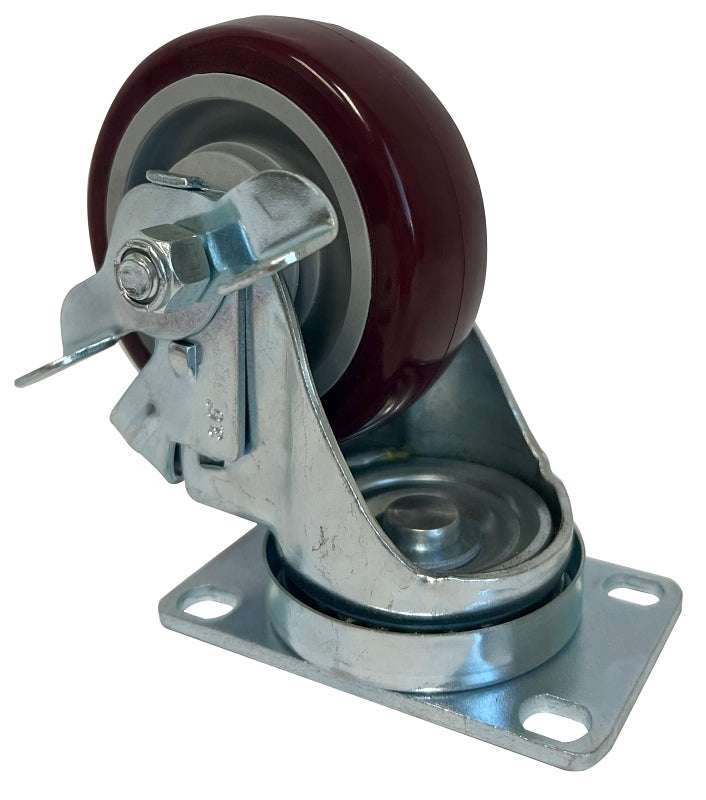 Dh Casters C-LM35P1DPBSB Rigid Caster, 3-1/2 in Dia Wheel, Rubber Wheel, 100 to 150 lb