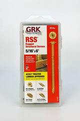 GRK Fasteners RSS 14235 Structural Screw, 5/16 in Thread, 6 in L, Washer Head, Star Drive, Steel, 20 PK