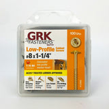 GRK Fasteners 114069 Cabinet Screw, #8 Thread, 1-1/4 in L, W-Cut Thread, Low-Profile, Washer Head, Star Drive, Steel