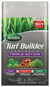 Scotts Turf Builder 26007B Southern Triple-Action Fertilizer Bag, Granular, 29-0-10 N-P-K Ratio
