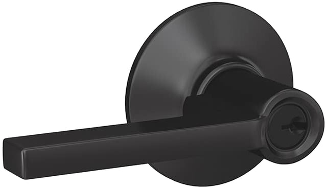 Schlage Latitude Series F51VLAT622 Entry Lever, Mechanical Lock, Matte Black, Metal, Residential, 2 Grade
