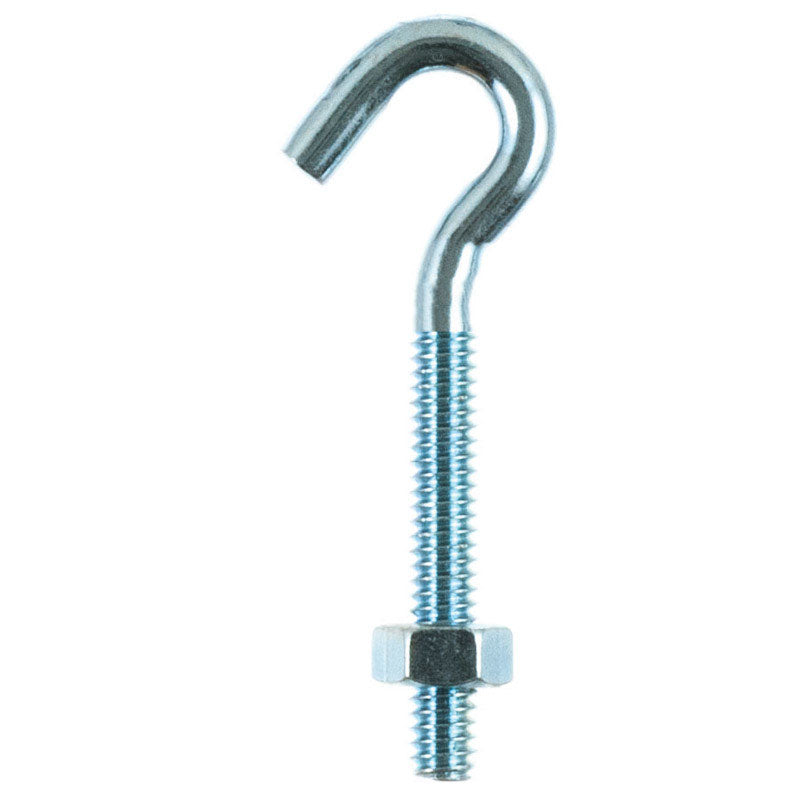 Hampton Small Zinc-Plated Silver Zinc 0.8125 in. L Hook Bolt 165 lb 1 pk, Pack of 10