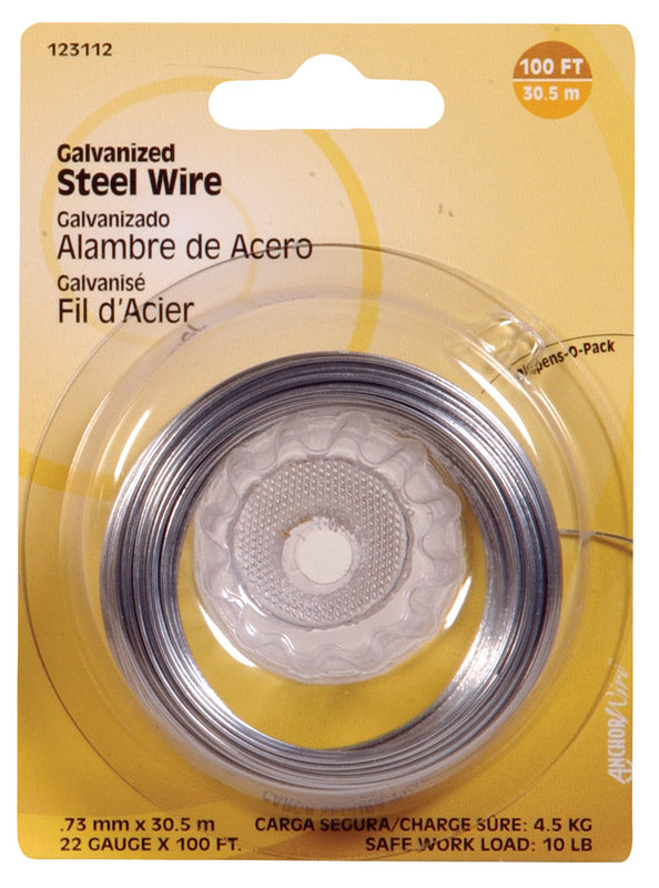 HILLMAN 100 ft. L Galvanized Steel 22 Ga. Wire, Pack of 10