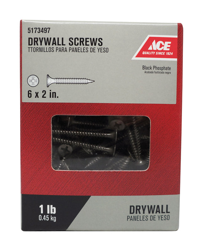 Ace No. 6 wire X 2 in. L Phillips Fine Drywall Screws 1 lb 189 pk