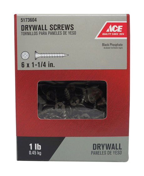 Ace No. 6 wire X 1-1/4 in. L Phillips Coarse Drywall Screws 1 lb 288 pk
