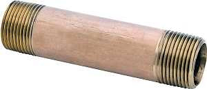 Anderson Metals 38300-1625 Pipe Nipple, 1 in, NPT, Brass, 630 psi Pressure, 2-1/2 in L