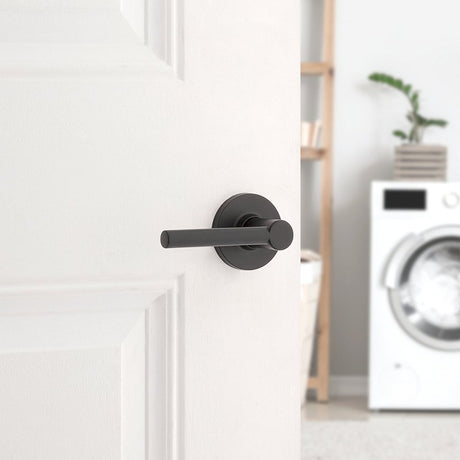 Weiser Safe Lock Reminy 9SL30000-094 Privacy Door Handle, Contemporary Design, Lever Handle, Matte Black, Turn Piece