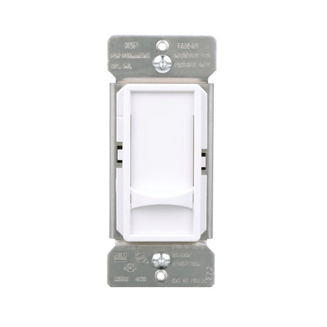 Eaton FSUL06-W-KB-L LED Slide Dimmer, 120 V, 3-Gang, CFL, Fluorescent, Halogen, Incandescent, LED Lamp, White