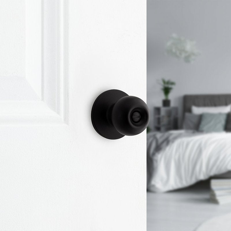 Weiser Safe Lock Regina 9SK30000-054 Privacy Door Handle, Transitional Design, Knob Handle, Matte Black, Turn Piece