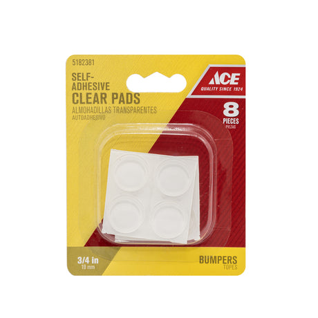 Ace Vinyl Self Adhesive Protective Pad Clear Round 3/4 in. W 8 pk