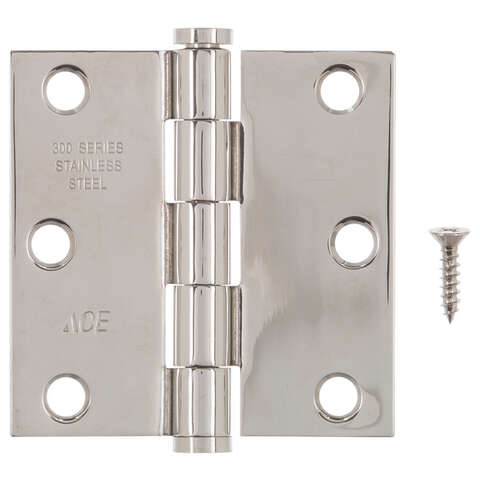 Ace 3 in. L Stainless Steel Residential Door Hinge 1 pk