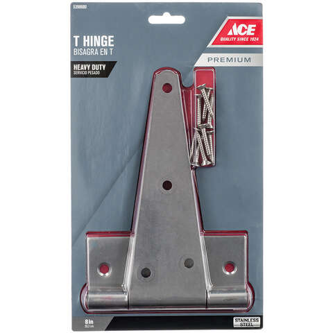 Ace 8 in. L Stainless Steel Heavy Duty T Hinge 1 pk