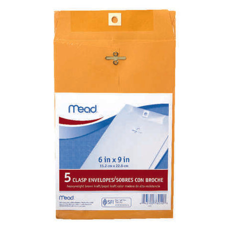 Mead 6 in. W X 9 in. L A10 Brown Envelopes 5 pk, Pack of 12