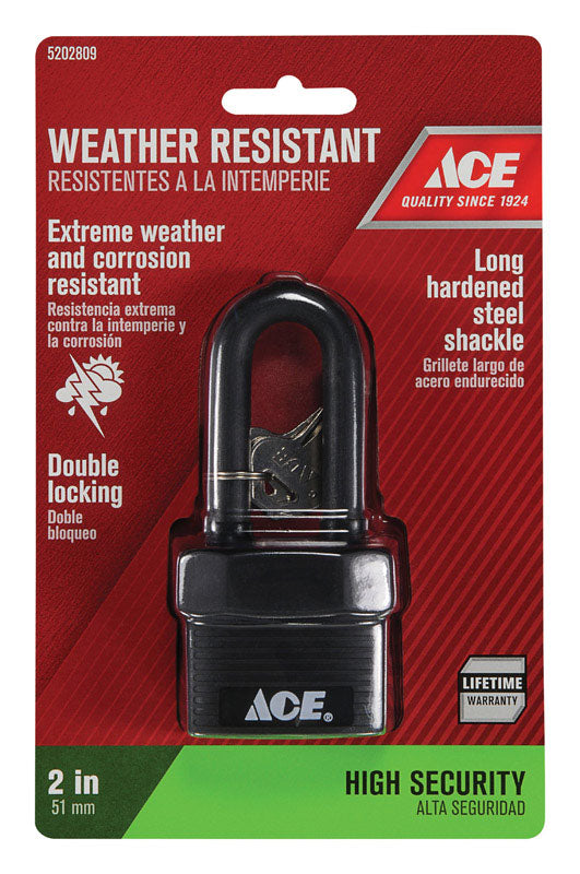 Ace 1-5/8 in. H X 2 in. W X 1-1/8 in. L Steel Double Locking Padlock
