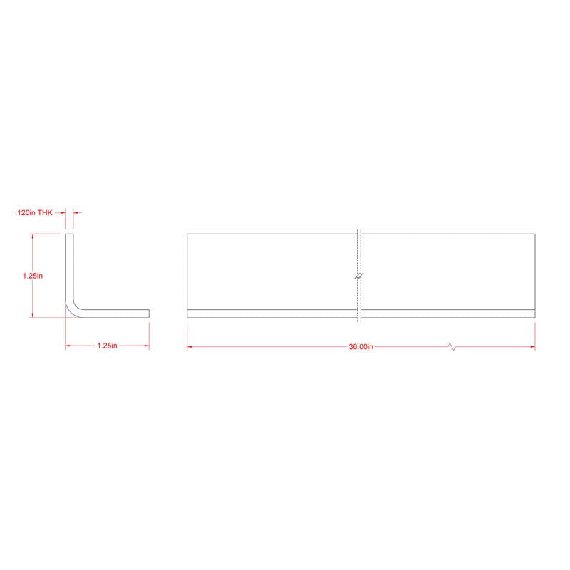 SteelWorks 1/8 in. X 1-1/4 in. W X 36 in. L Steel L-Angle