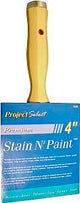 Linzer 3550-4 Paint Brush, 4 in W, 3-1/8 in L Bristle, Polyester Bristle, Threaded Handle