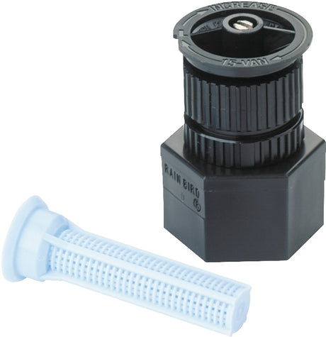 Rain Bird A17AP Shrubbery Spray Nozzle, 0.65 to 0.92 gpm, 1/2 in Connection, FNPT, Plastic, 15 ft, Black