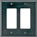Eaton Wiring Devices PJ262BK Wallplate, 4-7/8 in L, 4.93 in W, 2 -Gang, Polycarbonate, Black, High-Gloss