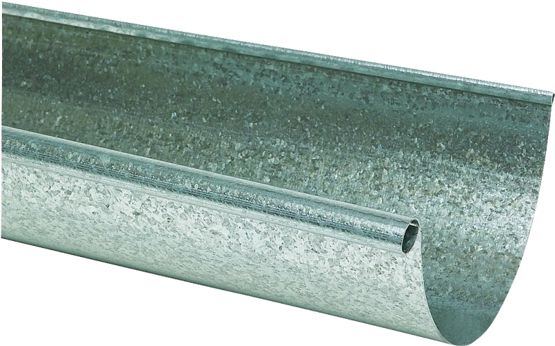 Amerimax L10285BX Rain Gutter, 10 ft L, 5 in W, Half-Round, 28 Thick Material, Galvanized Steel, Pack of 5