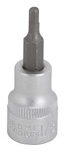 Vulcan 3506005420 Fractional Hex Bit Socket, 1/8 in Tip, 3/8 in Drive, Chrome, 1-7/8 in OAL