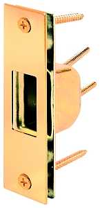 Defender Security U 9539 Deadbolt Strike Plate, 4-7/8 in L, 1-1/4 in W, Steel, Brass