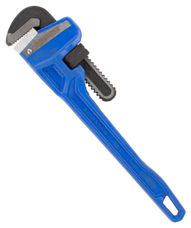 Vulcan JL40114 Pipe Wrench, 38 mm Jaw, 14 in L, Serrated Jaw, Die-Cast Carbon Steel, Powder-Coated, Heavy-Duty Handle