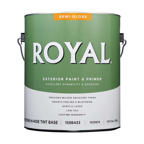 Royal Semi-Gloss Tint Base Mid-Tone Base Paint Exterior 1 gal, Pack of 4