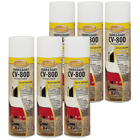 Country Vet 348318CVA CV-80D Insecticide, Gas, Amber/Light Yellow, Characteristic, 25 oz Aerosol Can