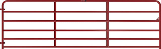 Tarter 2RG14 Bull Gate, 14 ft W Gate, 52 in H Gate, Steel Frame, Red