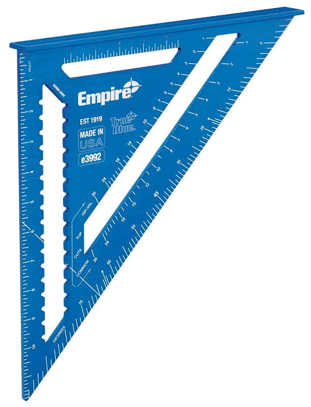 Empire E3992 Rafter Square, 0.13 in Graduation, Aluminum, 12 in L, 11.9 in W