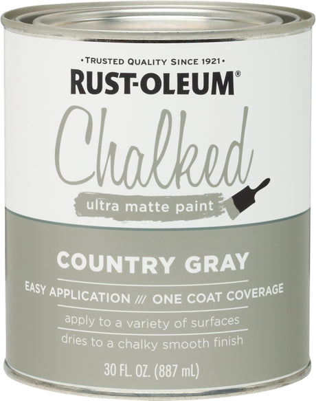 Chalked 285141 Chalk Paint, Ultra Matte, Country Gray, 30 oz, Pack of 2