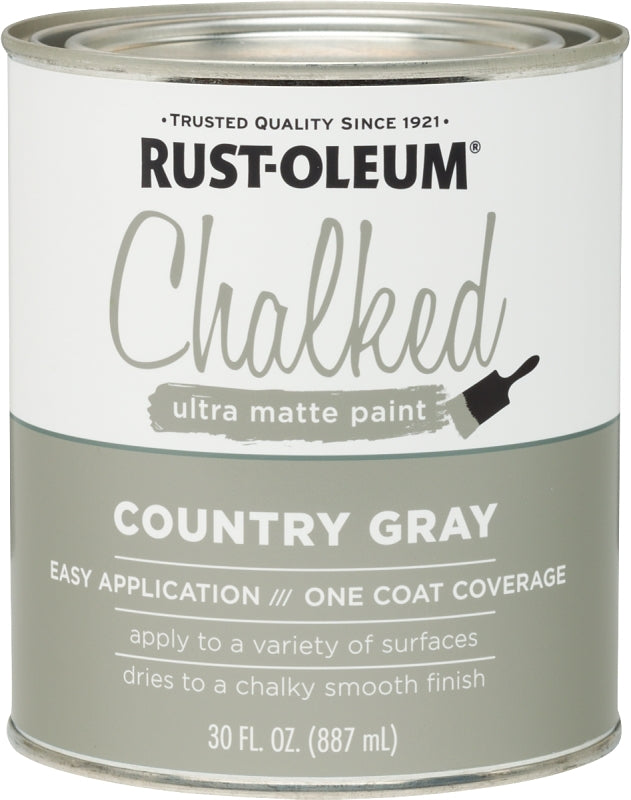 Chalked 285141 Chalk Paint, Ultra Matte, Country Gray, 30 oz, Pack of 2