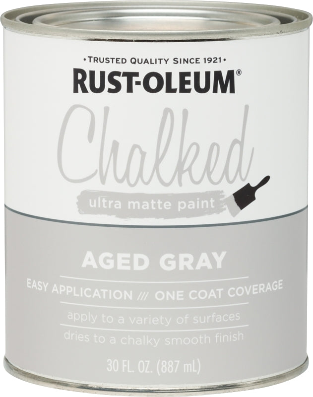Chalked 285143 Chalk Paint, Ultra Matte, 30 oz, Aged Gray, Pack of 2