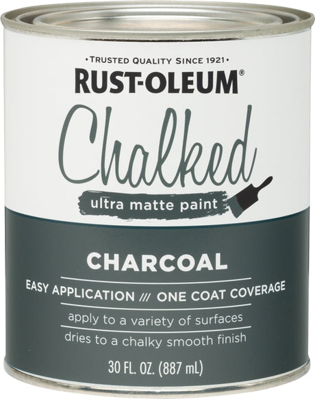 Chalked 285144 Chalk Paint, Ultra Matte, Charcoal, 30 oz, Pack of 2