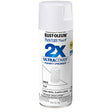 Rust-Oleum Painter's Touch 2X Ultra Cover 334021 Spray Paint, Flat, White, 12 oz, Aerosol Can