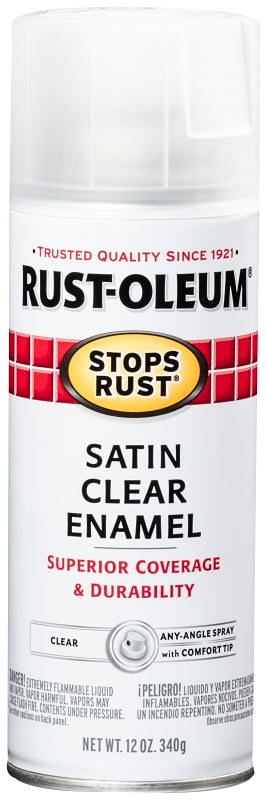 Rust-Oleum 285092 Rust Preventative Spray Paint, Satin, Clear, 12 oz Can, Pack of 6